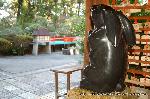 初詣にうさぎ神社へ　狛兎の岡崎神社 : 手水舎の「子授け兎」