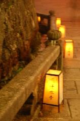 昼の涅槃図　夜のライトアップ