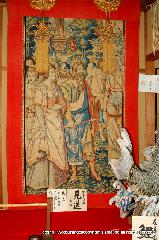 祇園祭　異文化とのであい : 町会所に飾られるものは１６世紀のベルギー製タペストリーを使った見送